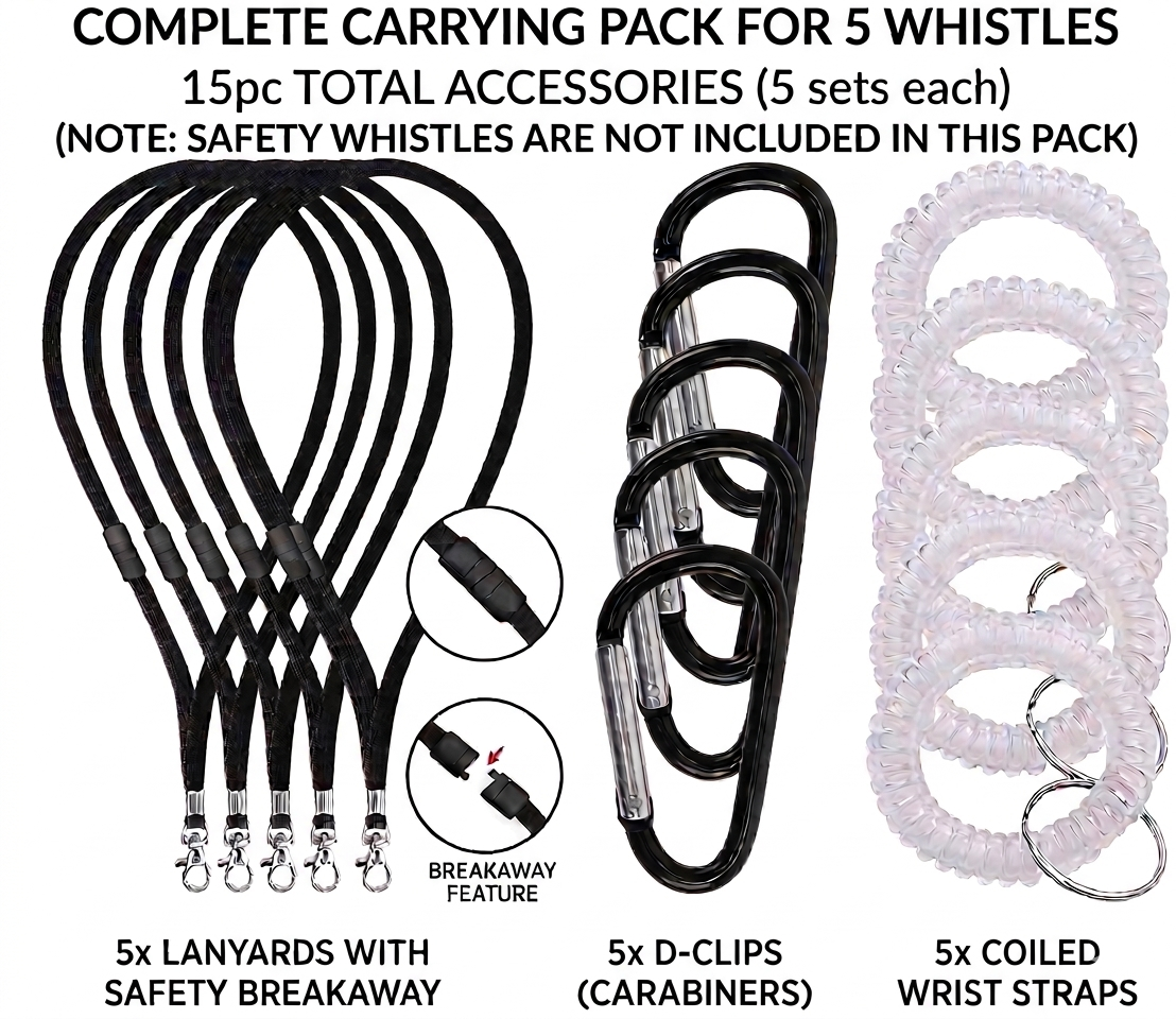 Emergency Safety Whistle Pack (5 Whistles)