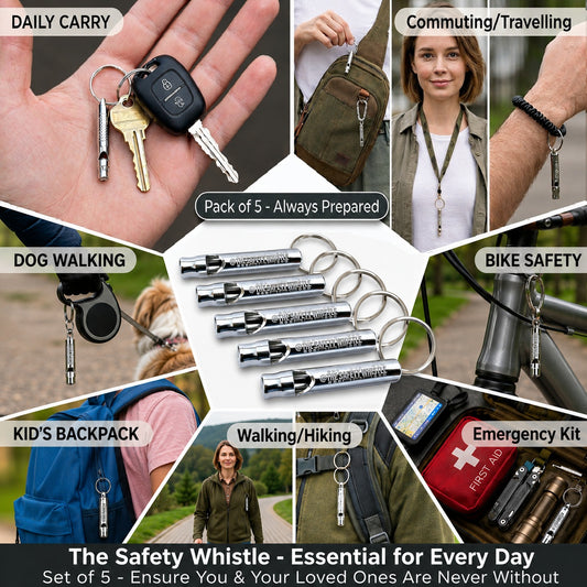 Emergency Safety Whistle Pack (5 Whistles)